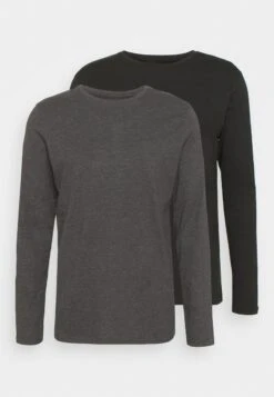 Pier One 2 PACK - Langarmshirt - Dark Grey/black -Herrenbekleidungsgeschäft 007c88127656457c8f19869283e98031