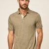 Hackett London JSY STR TRIM - Poloshirt - Khaki