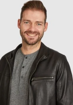 Bugatti LEONARDO - Lederjacke - Schwarz -Herrenbekleidungsgeschäft 27204f1019dc4eb69c3567884269a9b0