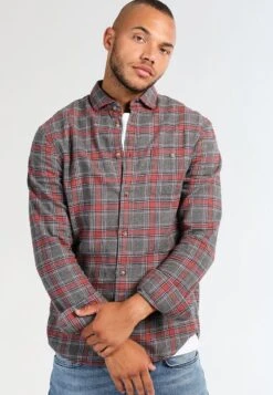 Herrenbekleidungsgeschäft 9 Pier One Hemd - Grey/coral