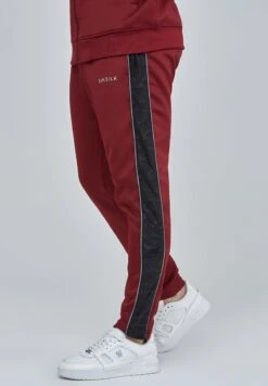 SikSilk VELOUR PANELLED - Jogginghose - Burgundy -Herrenbekleidungsgeschäft 933bcf838d3d4442a7000db6034b0e93