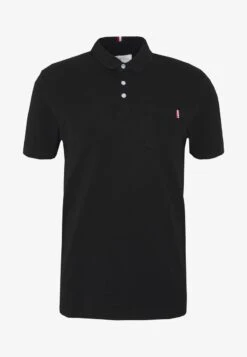 Herrenbekleidungsgeschäft 23 Pier One TRICOLORE TRIM POLO - Poloshirt - Black